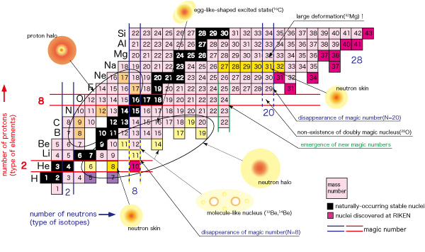 Various nuclei structures seen from the nuclear chart