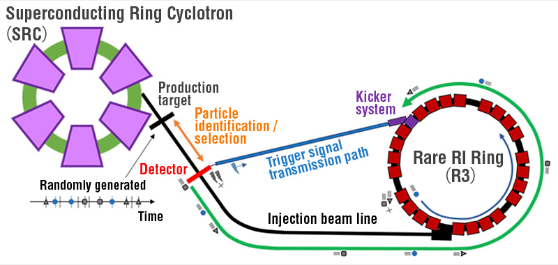 Conceptual diagram of an experiment to determine the mass of RIs.